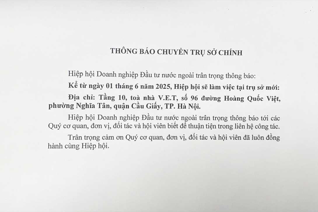 THÔNG BÁO CHUYỂN TRỤ SỞ CHÍNH